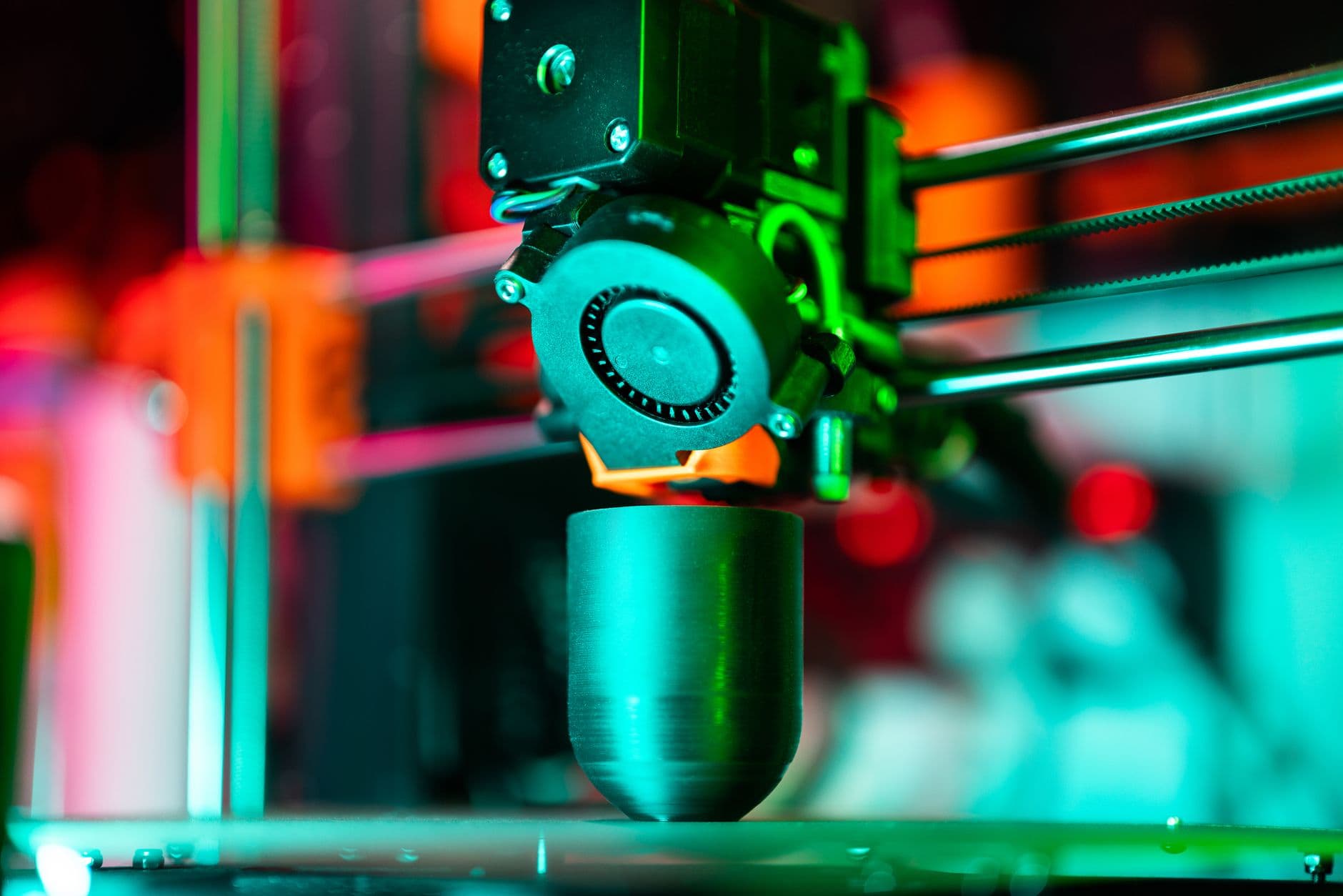 A collection of colorful 3D-printed objects